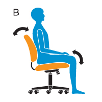 Lock the tilt movement in position(s) to accommodate your working posture.