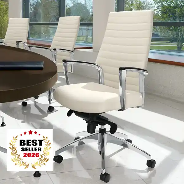 Global Accord upholstered high back executive office chair made in Canada