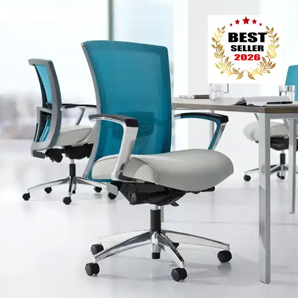 Vion mesh medium back multi-tilter office chair made in Canada by Global