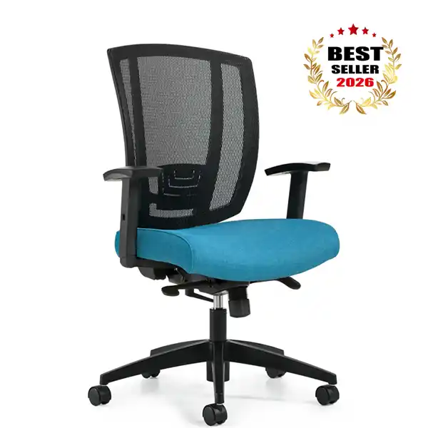 Avro synchro-tilter office chair with natural mesh back assembled in Canada