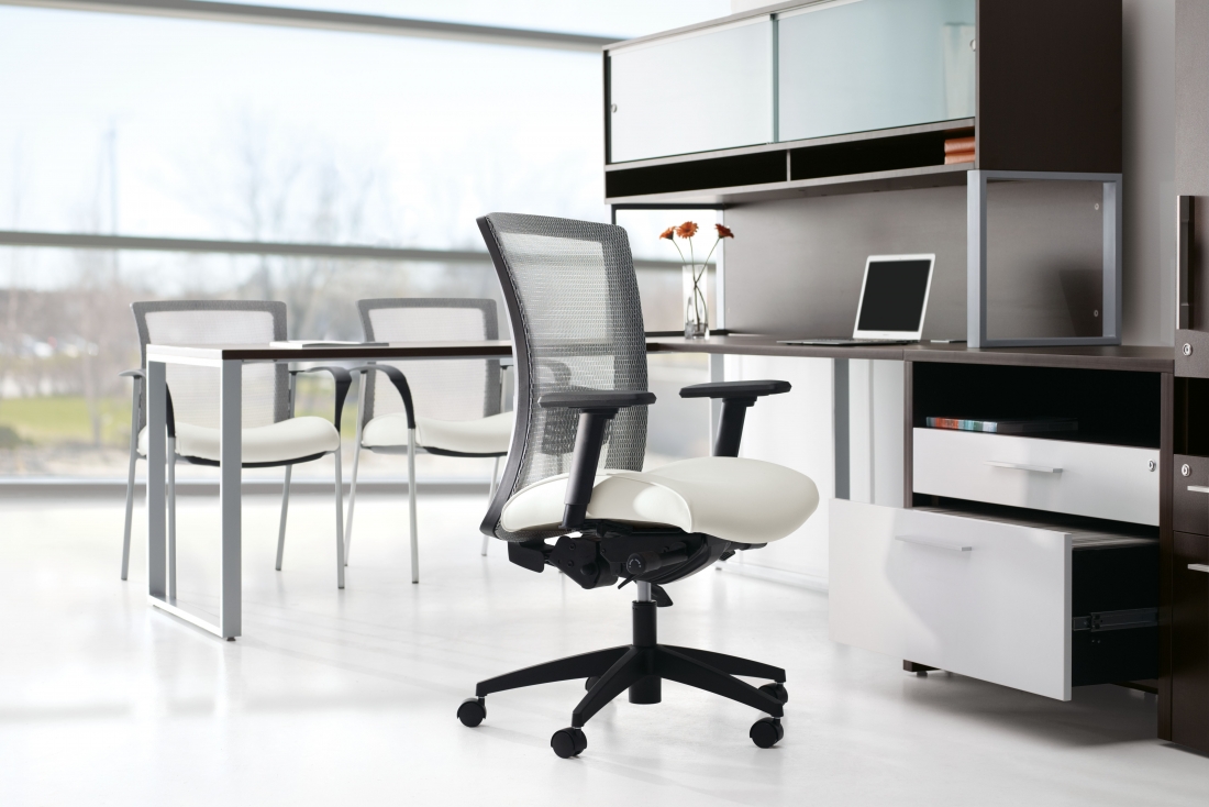 White VION Office chair suitable for an office or home office setting, prioritizing both style and ergonomics.